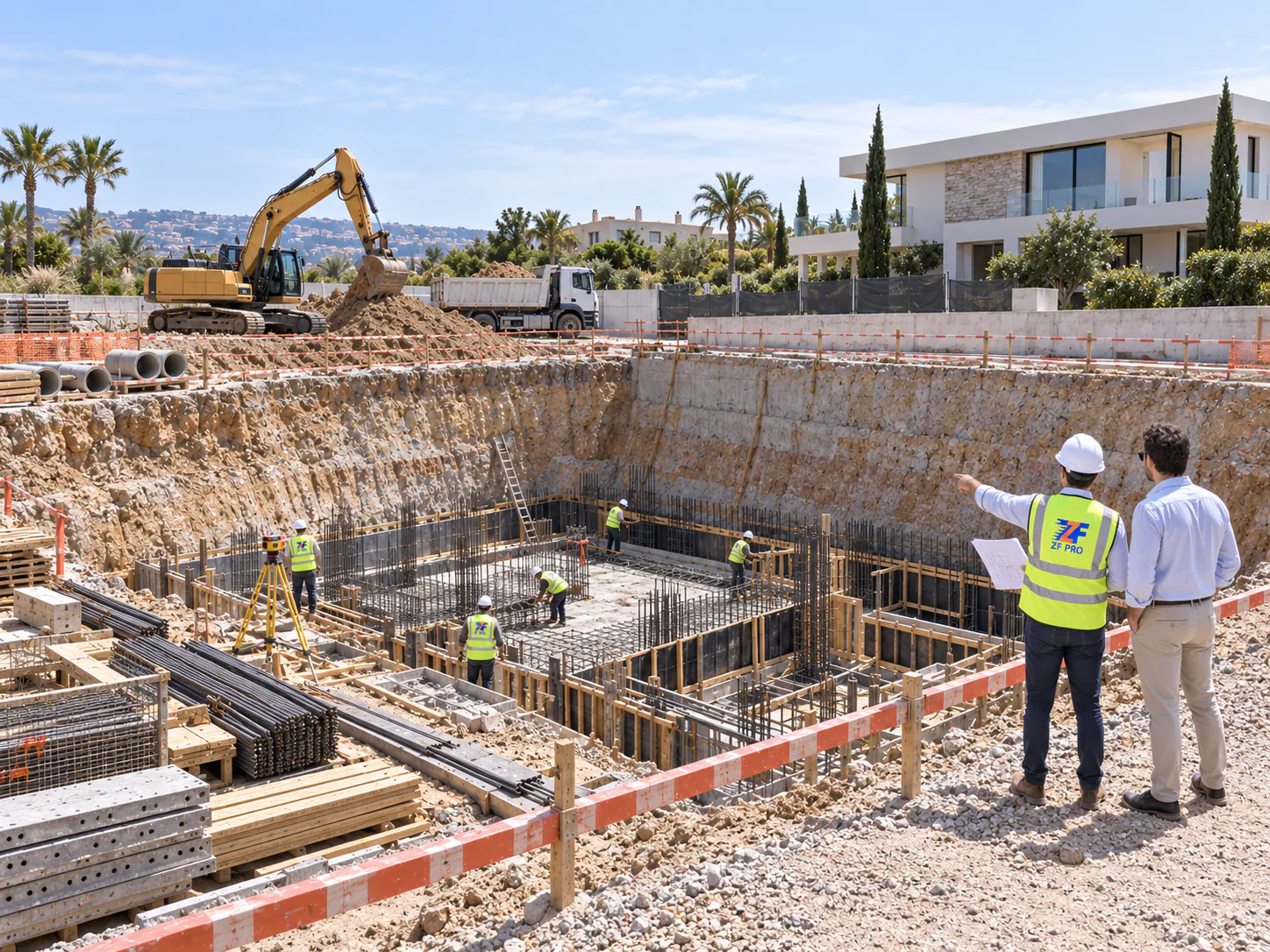 Chantier de fondations supervisé par ZF PRO à Tanger