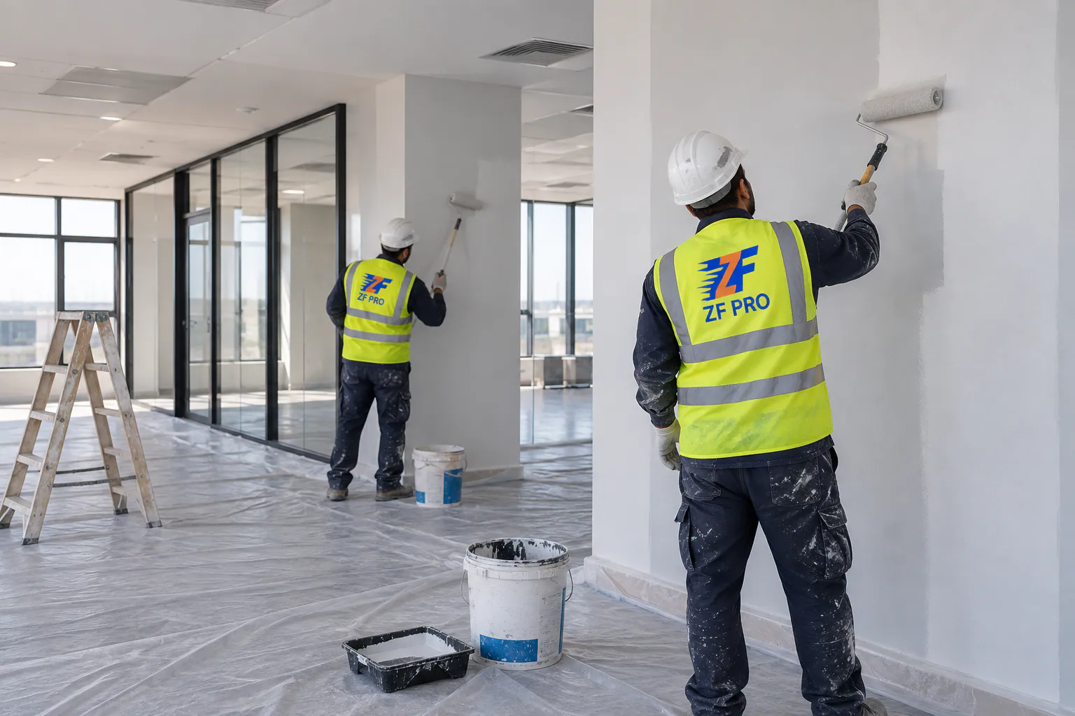 Mise en peinture de murs intérieurs par l’équipe ZF PRO